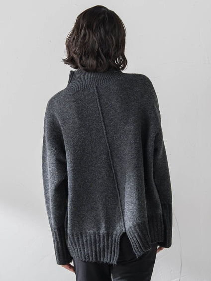 【WEB限定】”ふんわり配色の”もっちりハイネックニット