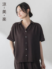 ≪シリーズ累計2万枚突破！≫【涼・美・楽】スキッパーブラウス