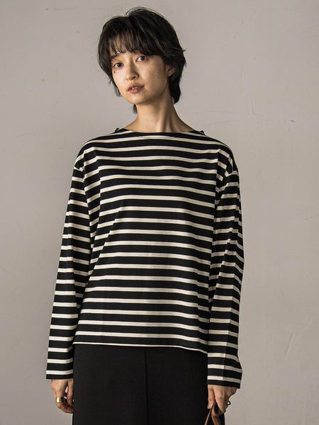 【WEB限定】ボーダーロングTシャツ≪洗濯機で洗える≫