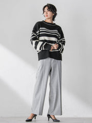 【大きいサイズ】両面起毛ワイドパンツ