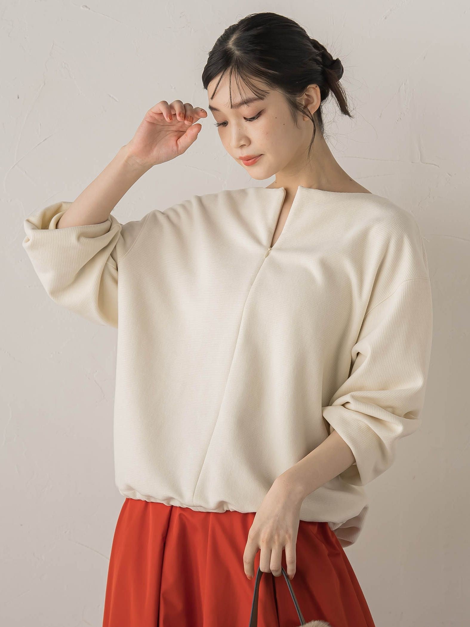 ニットコーデュロイカットソー≪手洗い可能≫