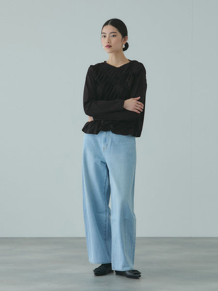 ギャザーラインフロントカットソー≪洗濯機で洗える≫