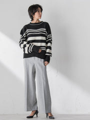 【大きいサイズ】両面起毛ワイドパンツ