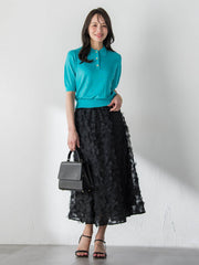 【WEB限定カラーあり】LUCINDAポロニット