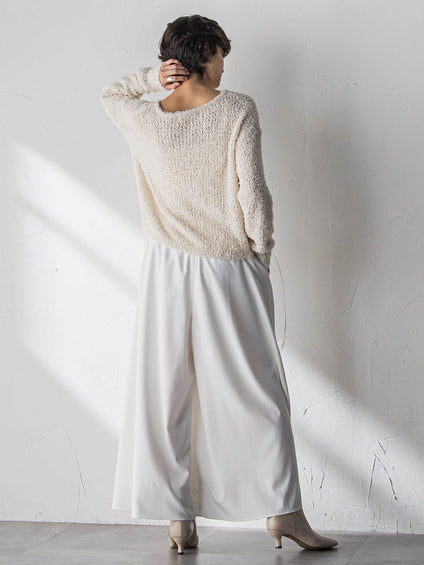 ファンシーヤーンボートネックニットプルオーバー≪手洗い可能≫