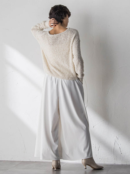 ファンシーヤーンボートネックニットプルオーバー≪手洗い可能≫