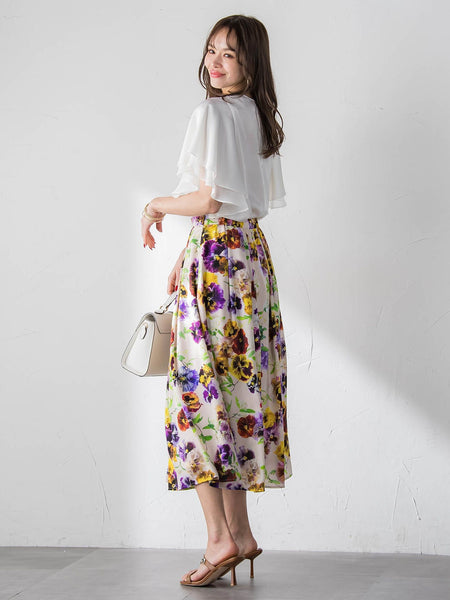 ラッフルスリーブブラウス