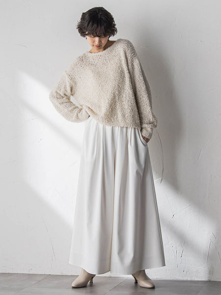 ファンシーヤーンボートネックニットプルオーバー≪手洗い可能≫