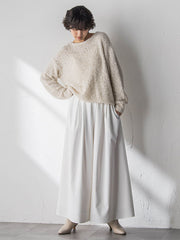 ファンシーヤーンボートネックニットプルオーバー≪手洗い可能≫