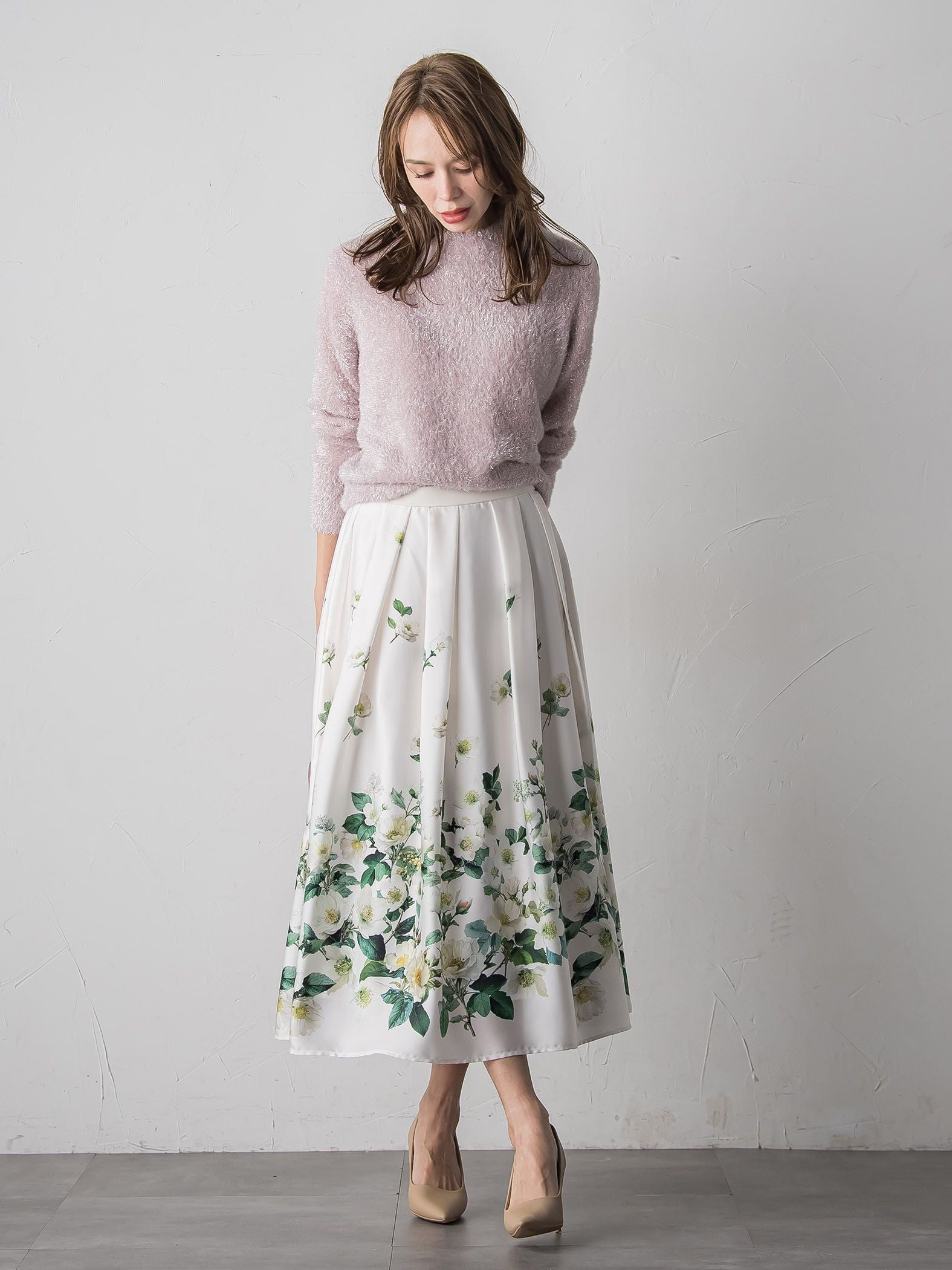 ラメシャギーニット