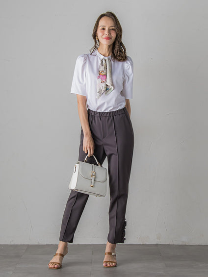 LADY&HORSEスカーフ付きカットソー≪洗濯機で洗える≫