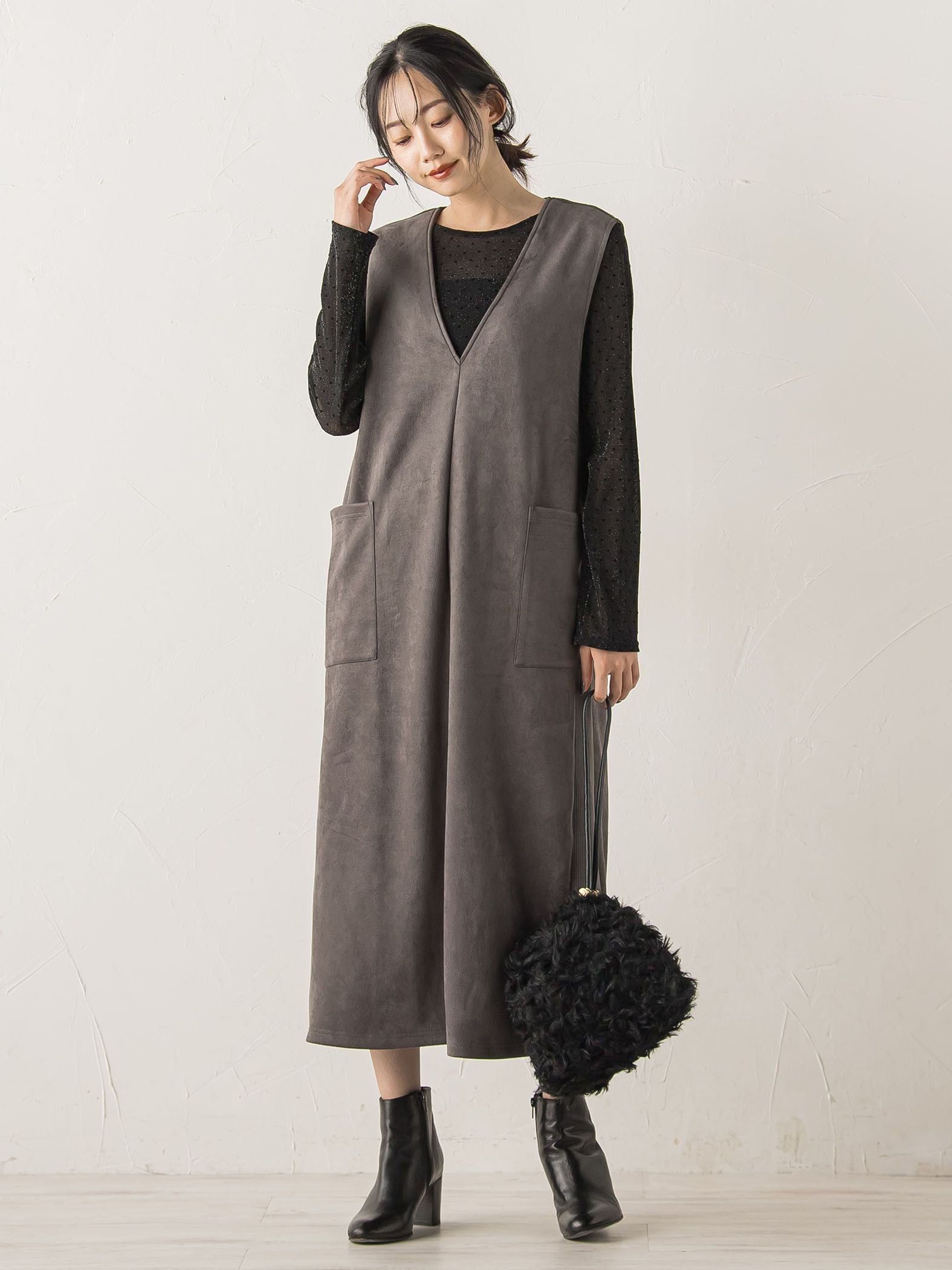 ラメフロッキードットプルオーバー≪手洗い可能≫