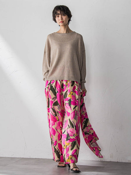 IPEKERフラワープリントイージーワイドパンツ