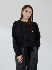 ポケットデザインニットカーディガン≪洗濯機で洗える≫