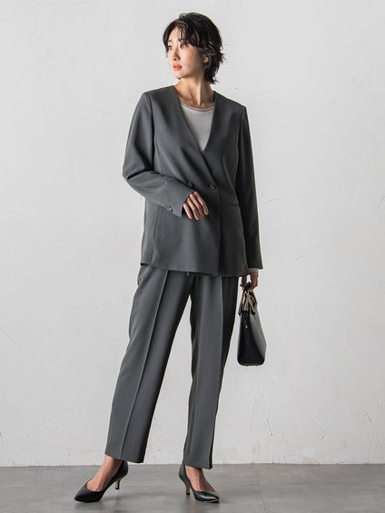 ハイストレッチカルゼストレートパンツ