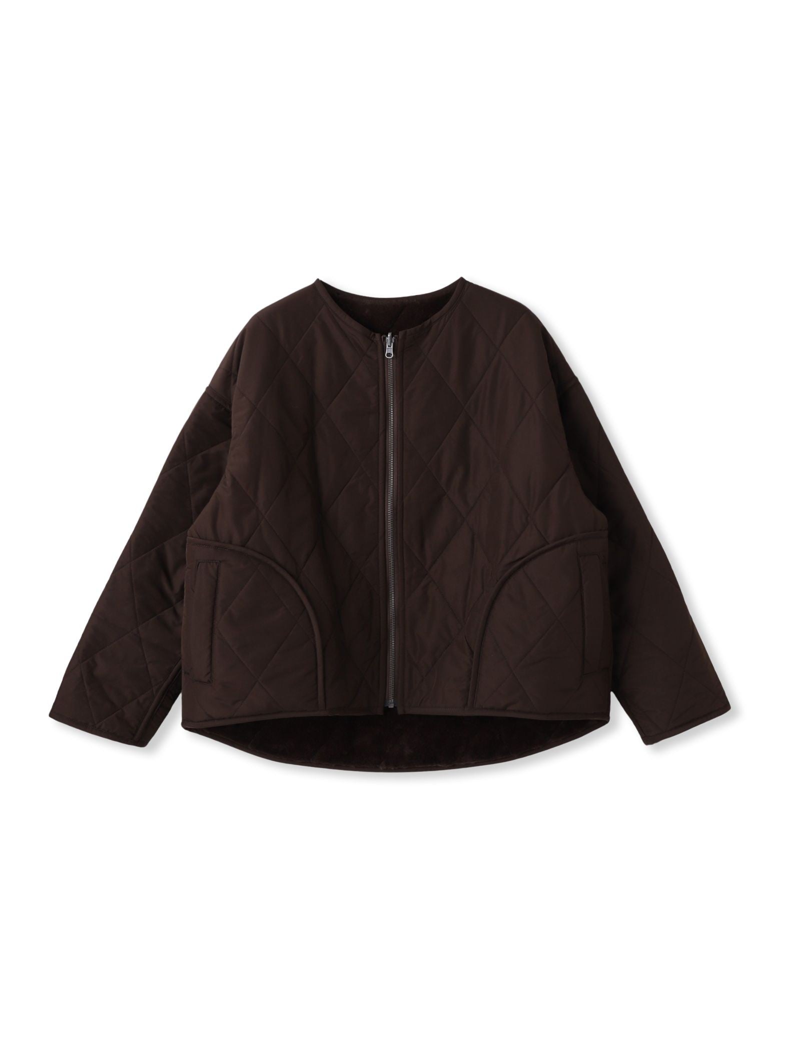 キルティング×フェイクファーリバーシブルブルゾン