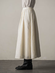 型押しジャガードタックフレアスカート≪手洗い可能≫