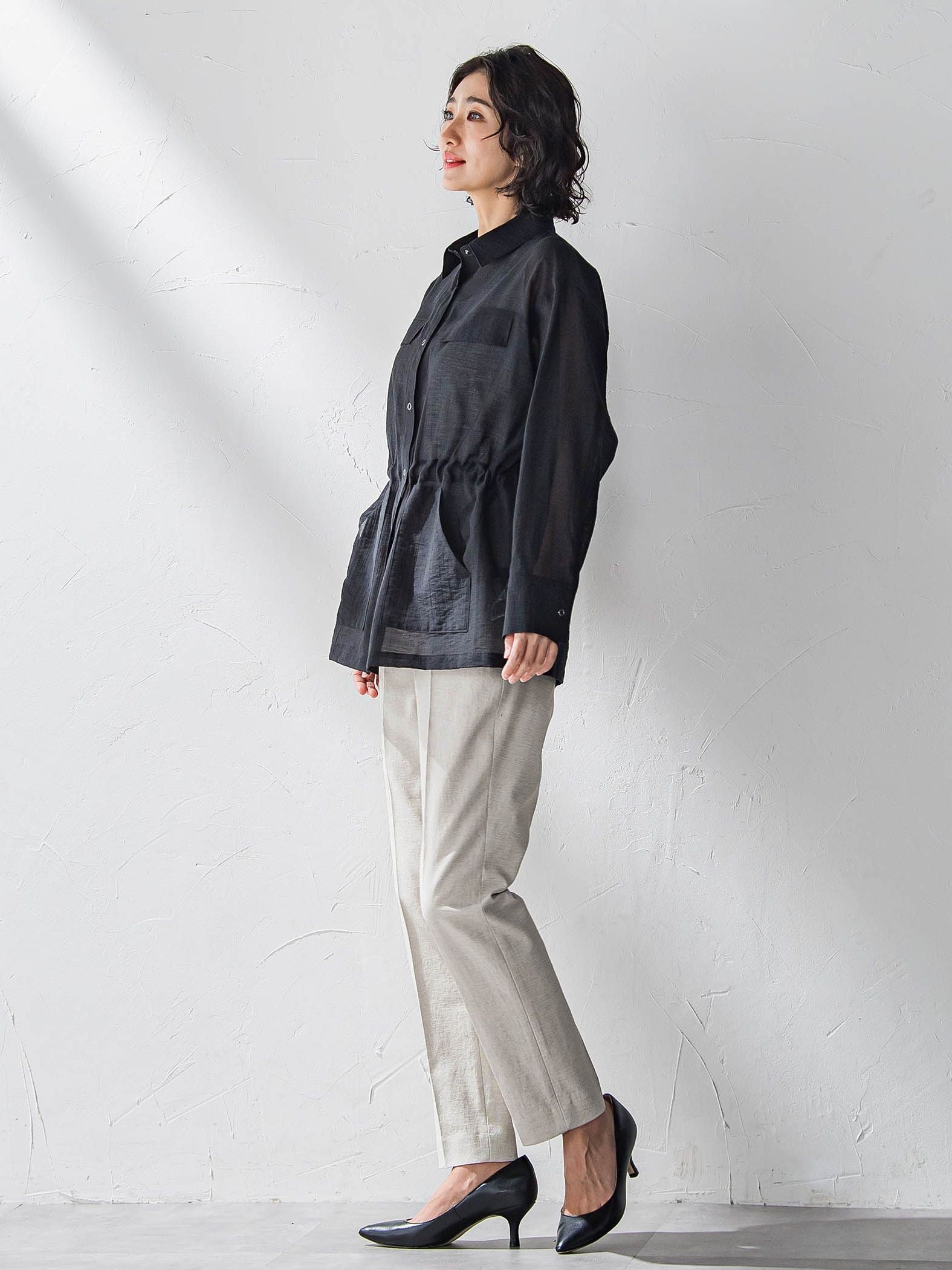 【WEB限定】シェルタリングテーパードパンツ≪洗濯機で洗える≫