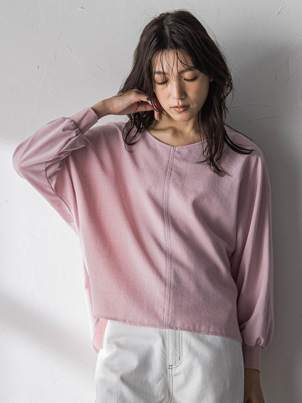 【一瞬で楽とキレイを叶える】タンブラーオックスギャザー袖ブラウス≪手洗い可能≫