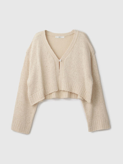 テープヤーンショート丈カーディガン