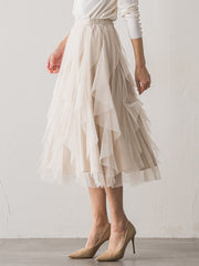 【新色追加】ラッフルチュールスカート