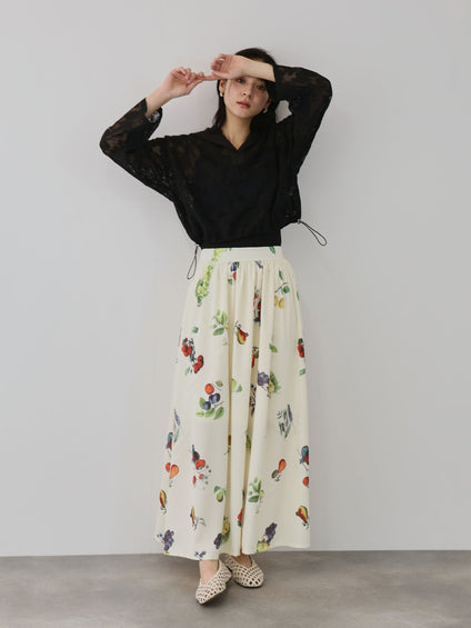 フルーツモチーフフレアスカート