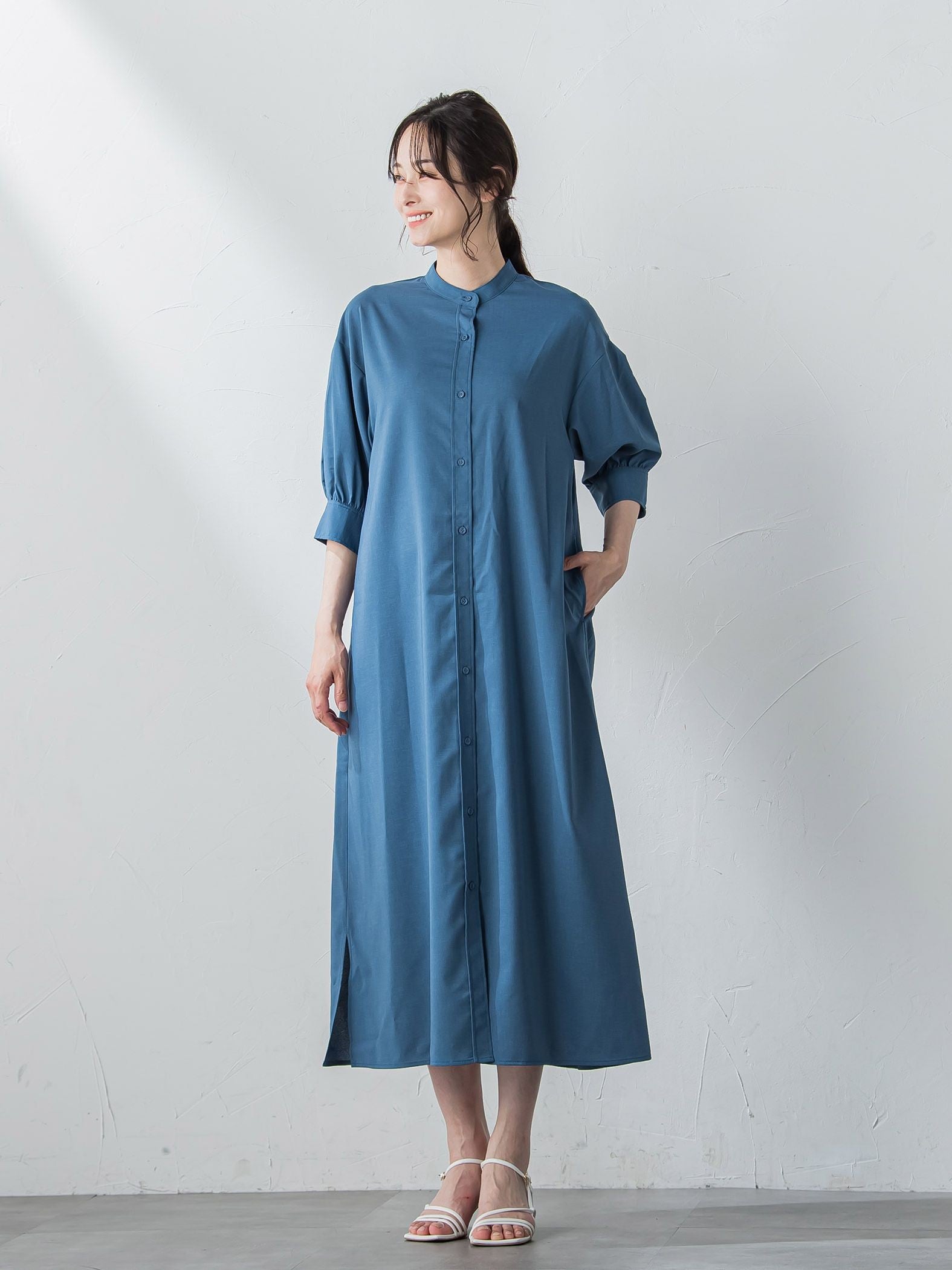 【WEB限定】【新色追加】【11号あり】ベルト付きドライタッチワンピース≪接触冷感/洗濯機で洗える≫