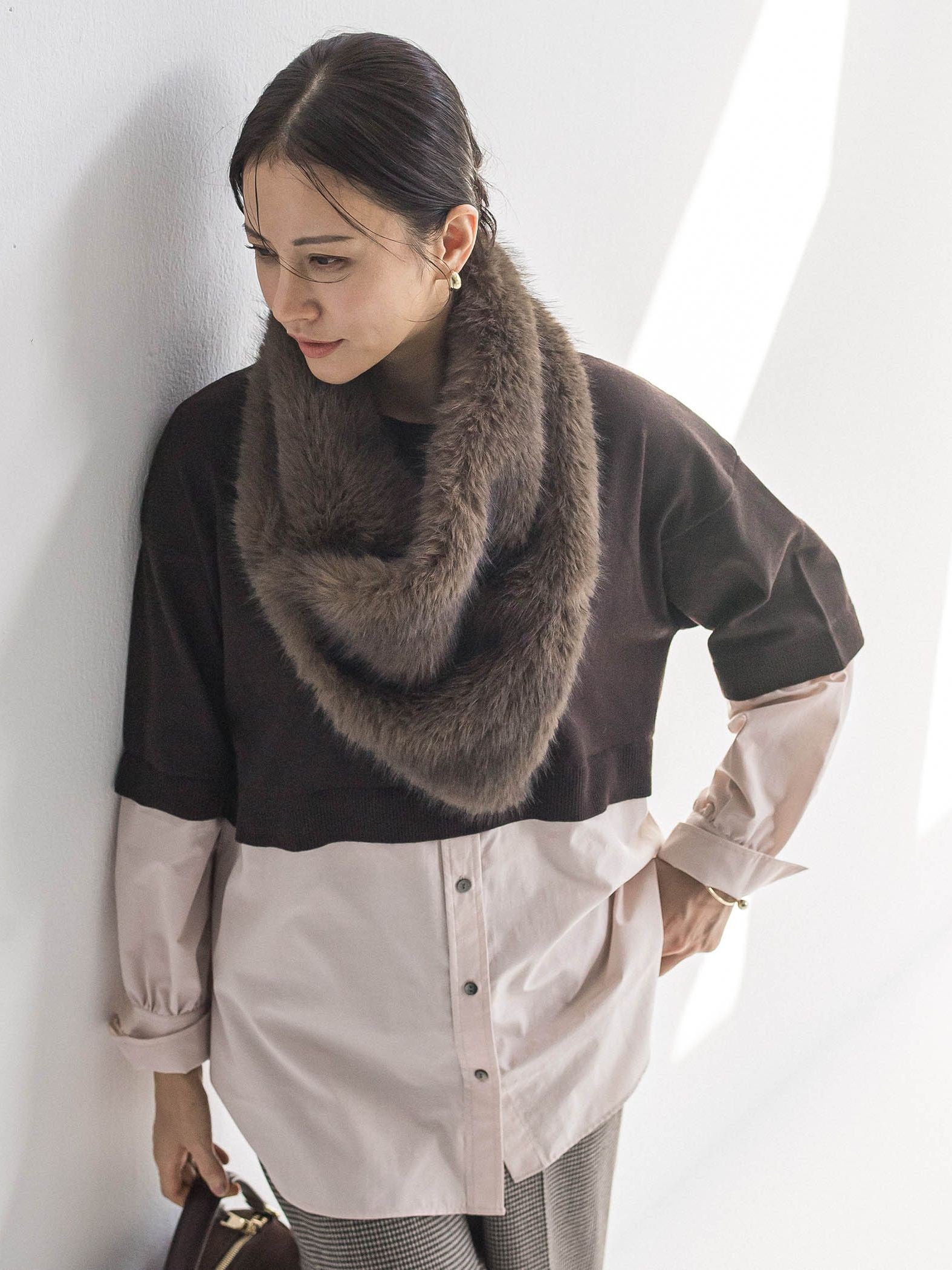 【WEB限定】シャツドッキングニット≪洗える≫