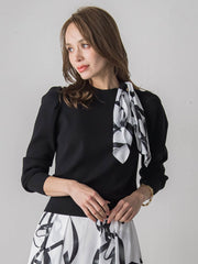 トゥシューズスカーフ付きニット