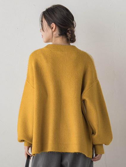 シャギージャガード切替えニット≪手洗い可能≫