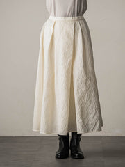 型押しジャガードタックフレアスカート≪手洗い可能≫