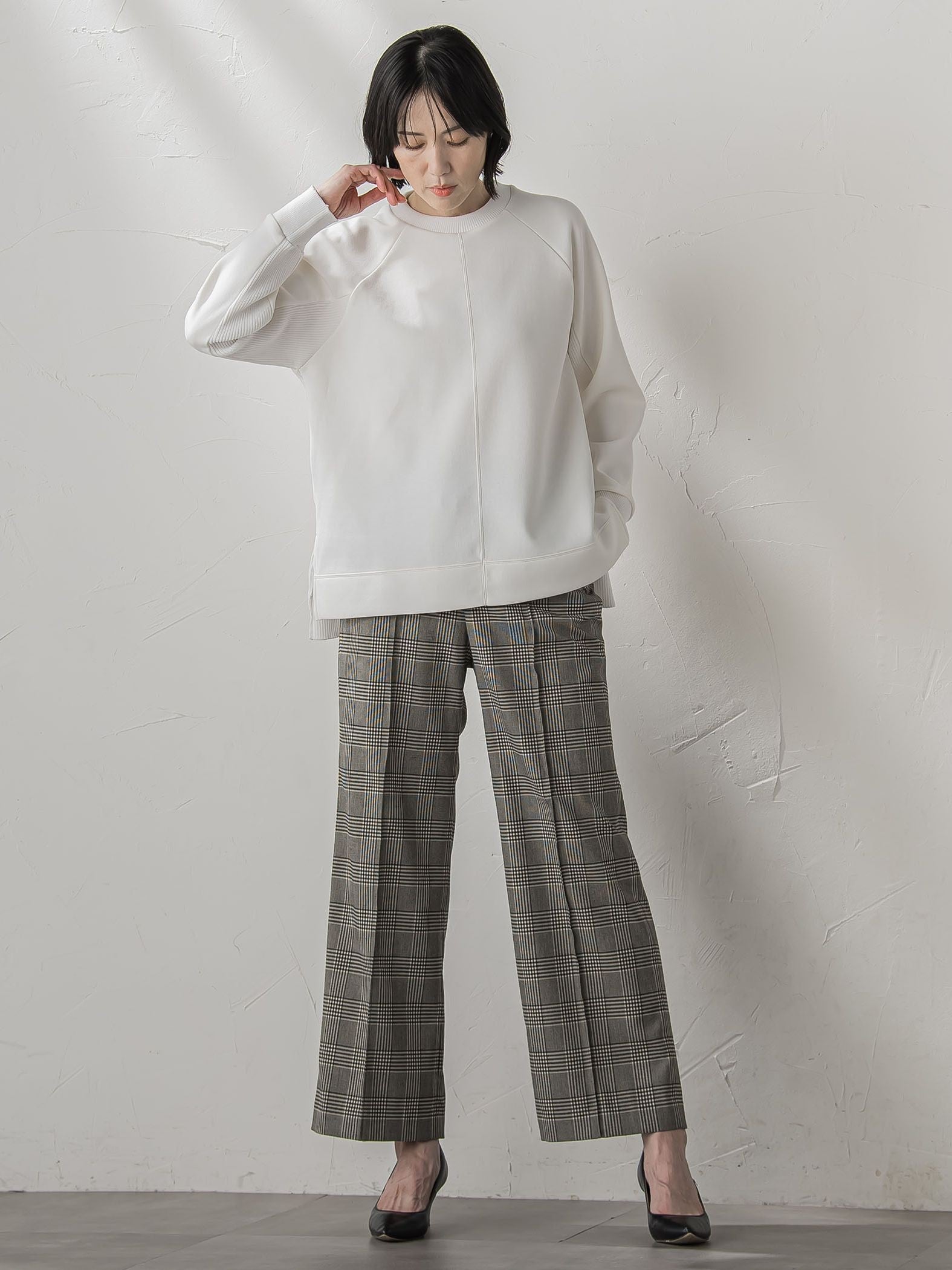 【WEB限定】”ウエストゴムで快適”ワイドパンツ≪洗濯機で洗える≫
