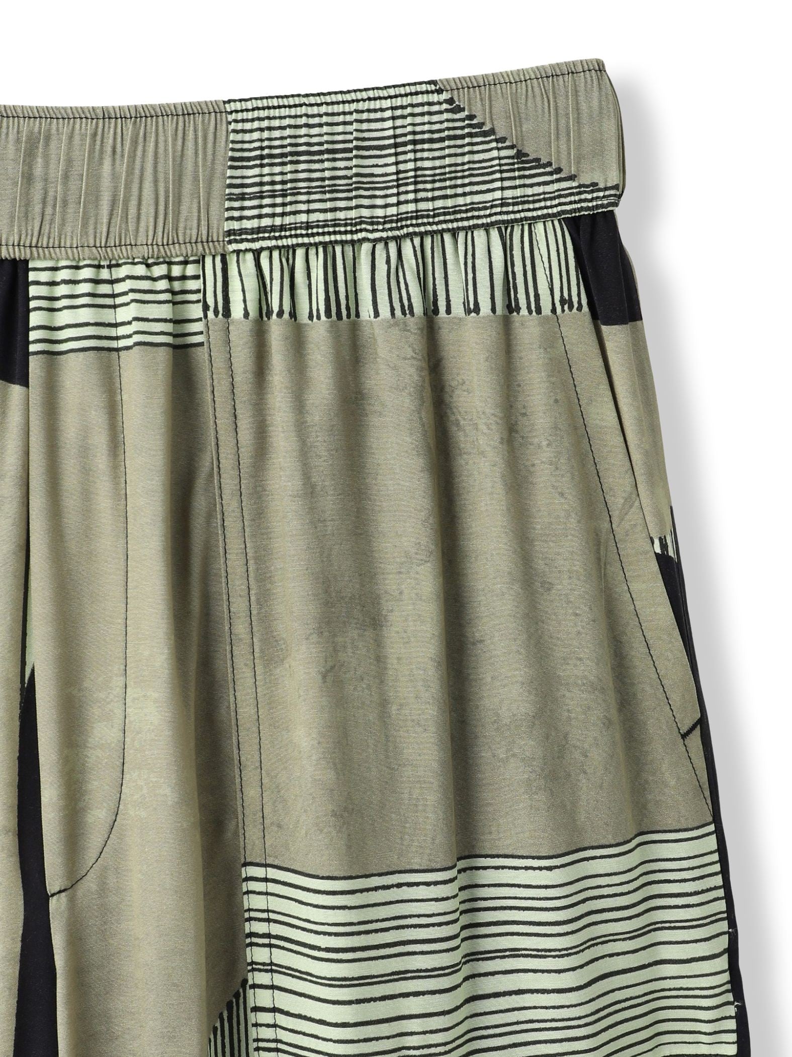 IPEKER幾何柄イージーワイドパンツ≪手洗い可能≫