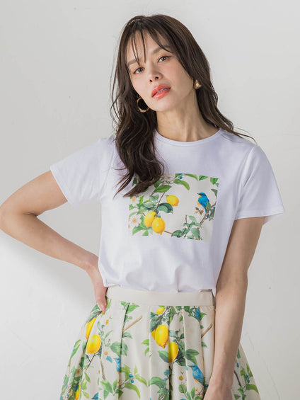 レモンプリントTシャツ