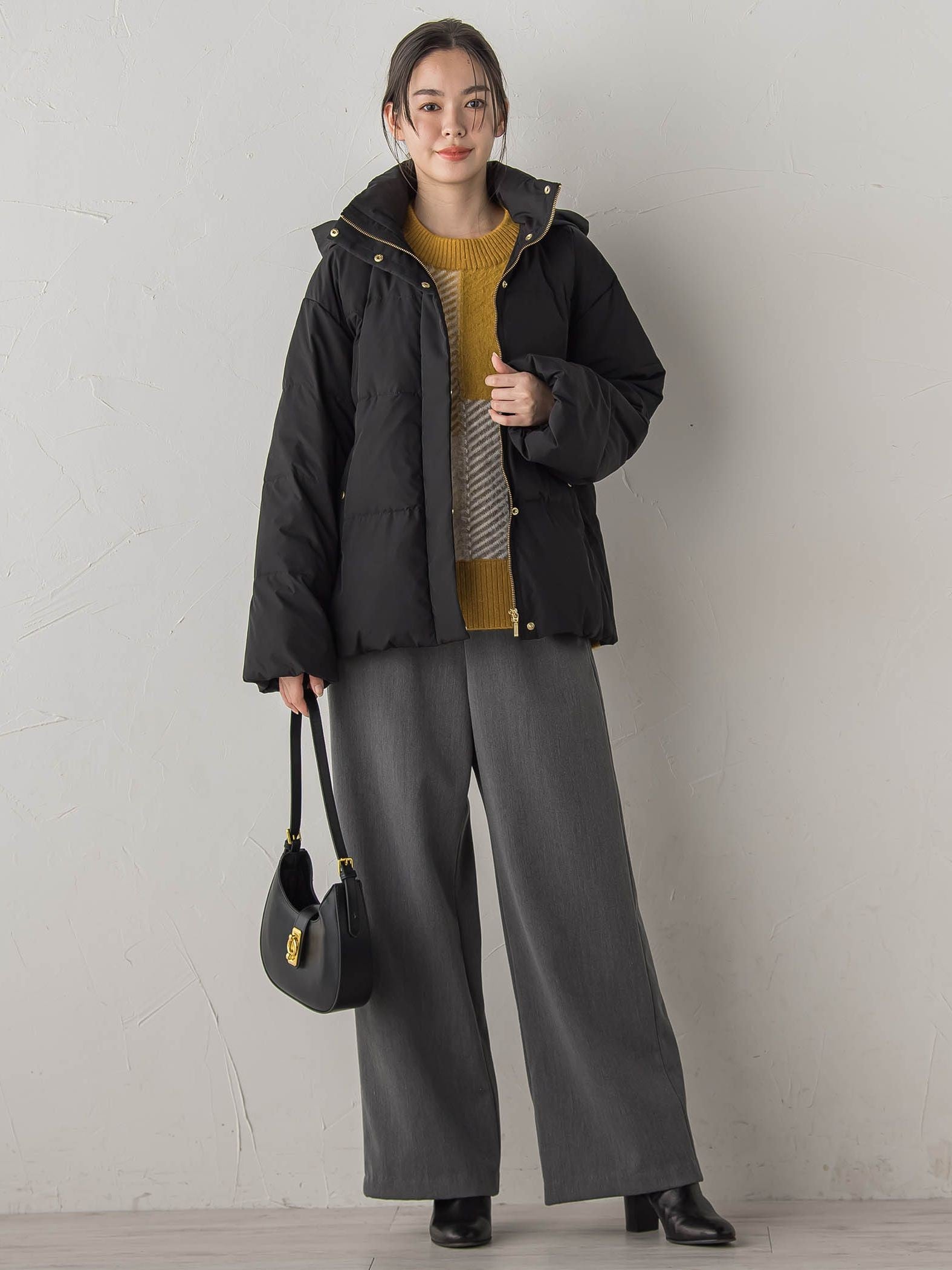 シャギージャガード切替えニット≪手洗い可能≫