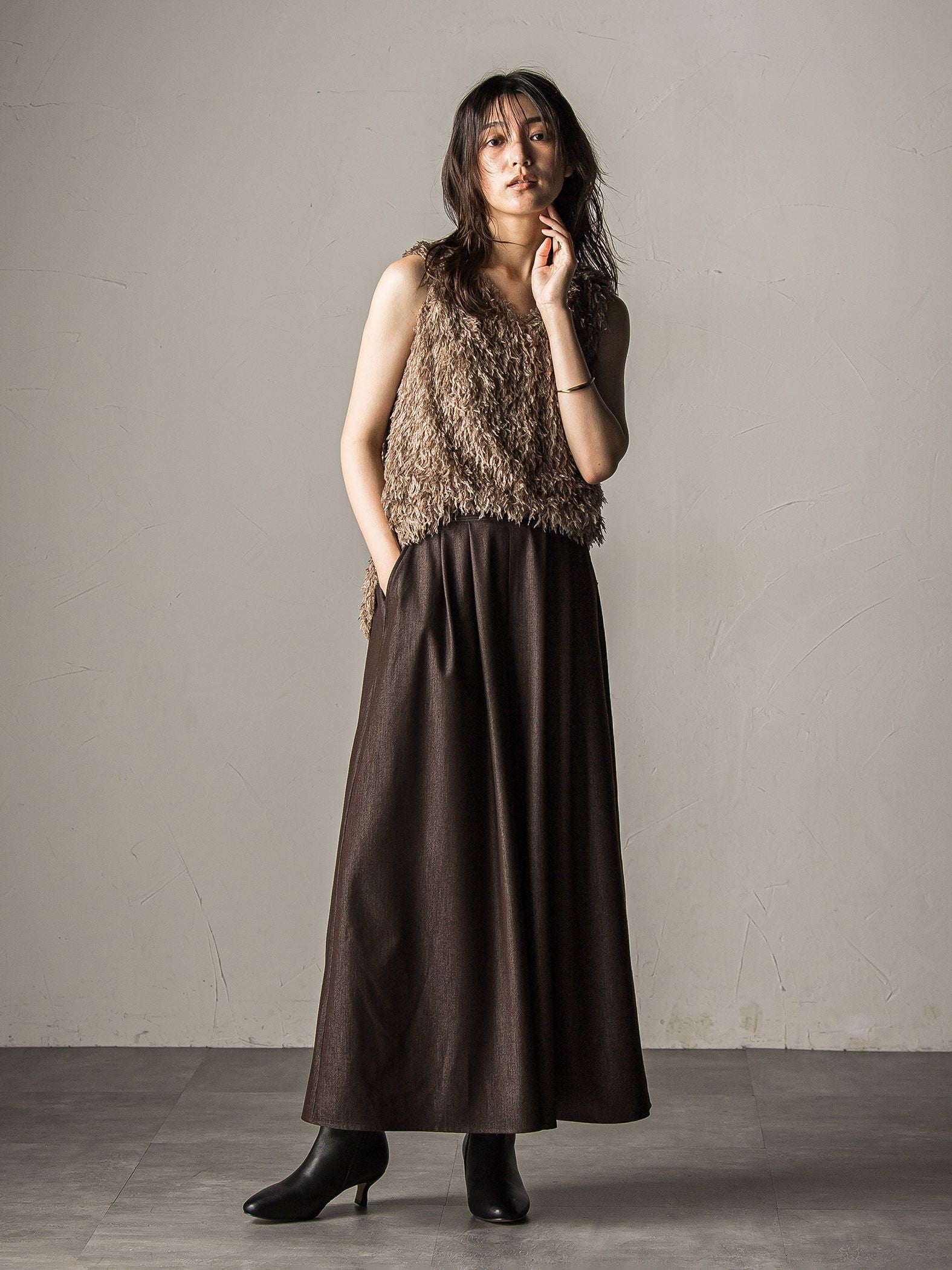 【新色追加】フレアヘムキュロットパンツ≪洗濯機で洗える≫