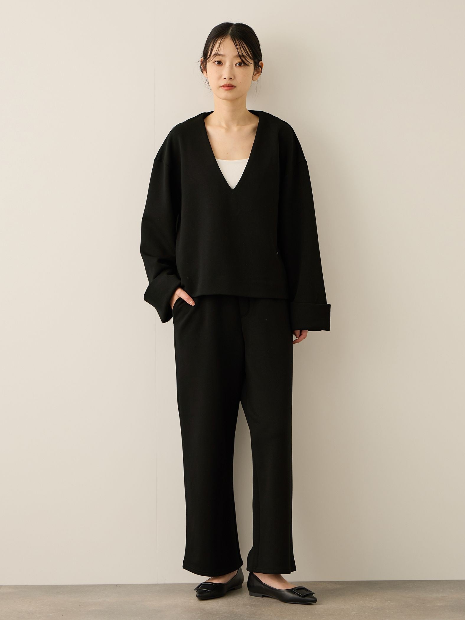 フリースバックダンボールワイドパンツ≪手洗い可能≫