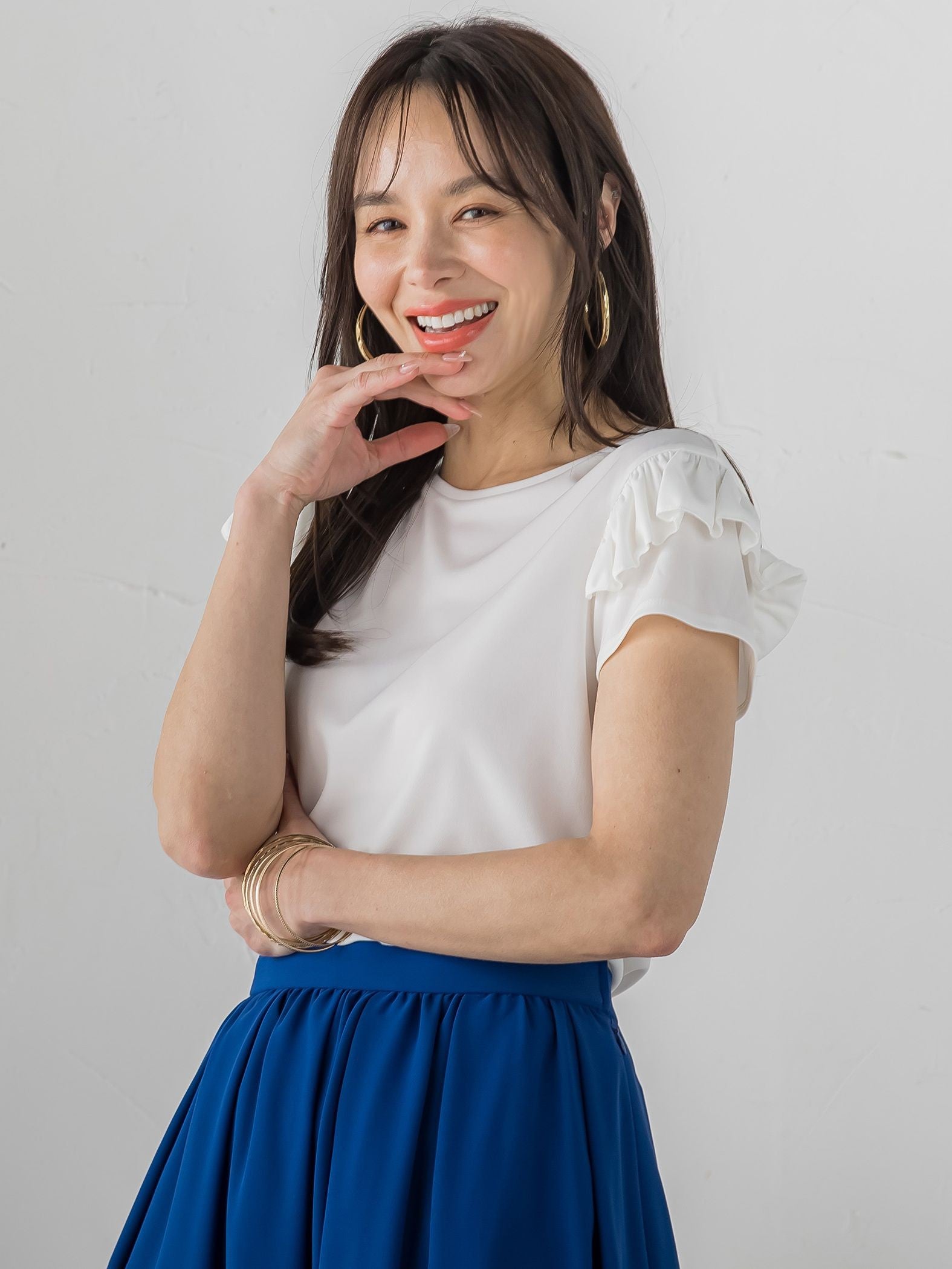 【WEB限定】ショルダーフリルカットソー