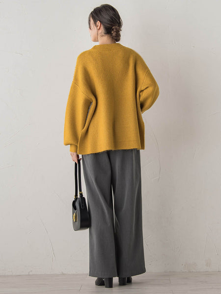 シャギージャガード切替えニット≪手洗い可能≫