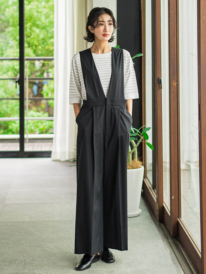 【大きいサイズ】Tシャツ風ボーダーニットプルオーバー≪手洗い可能≫