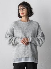 【大きいサイズ】モヘヤスパンコールニット