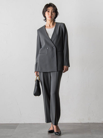 ハイストレッチカルゼストレートパンツ