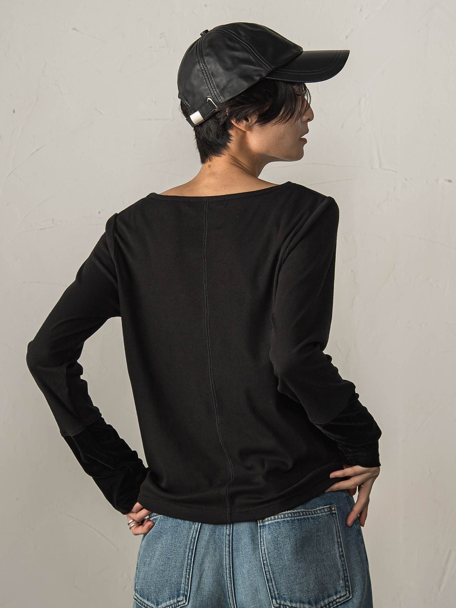 ベロアカフスロングTシャツ