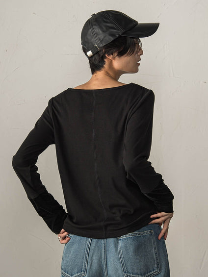 ベロアカフスロングTシャツ