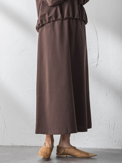 ボートネックドロストヘムスカートセットアップ