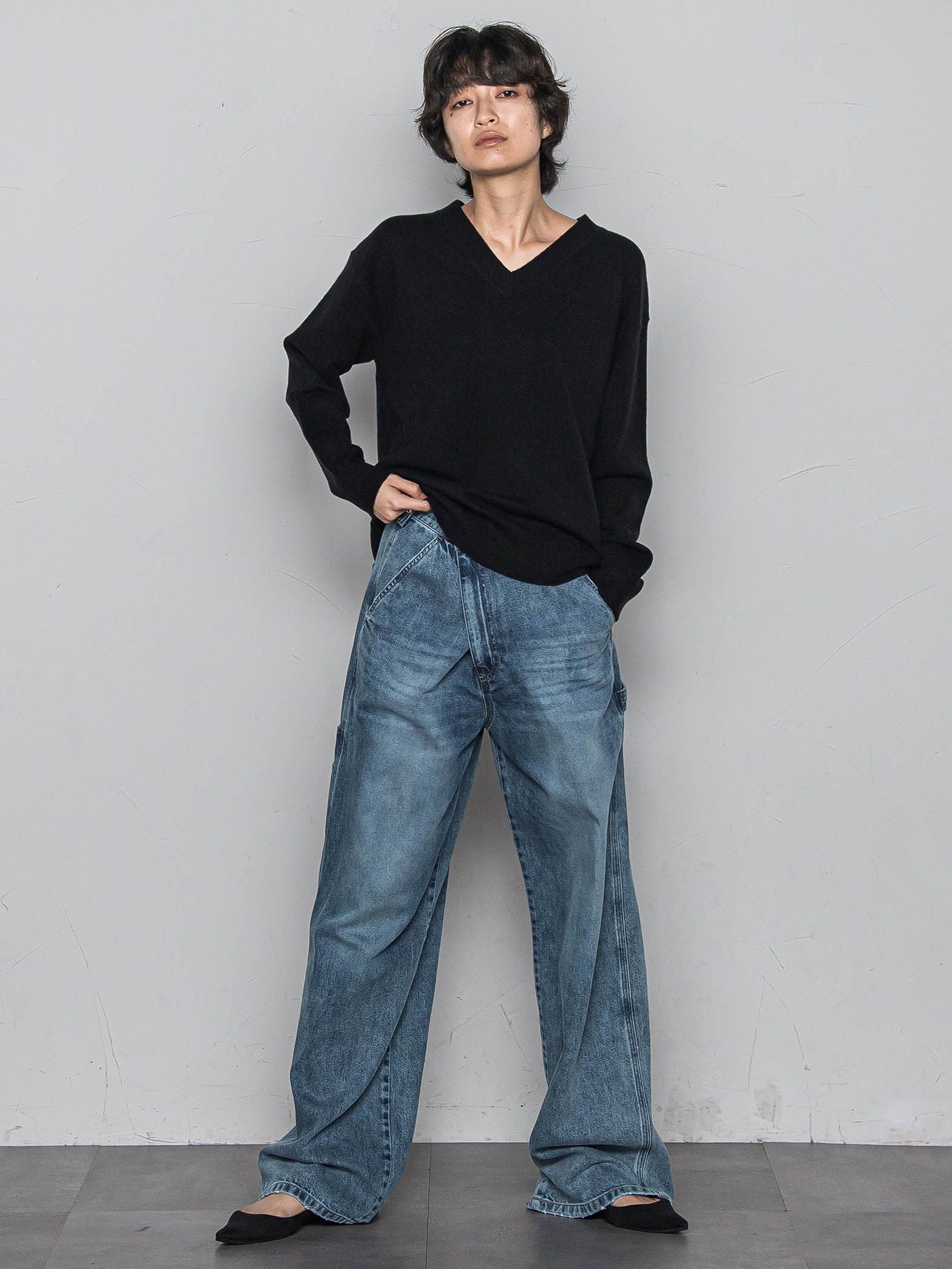 2WAYウエストペインターデニムパンツ≪洗濯機で洗える≫
