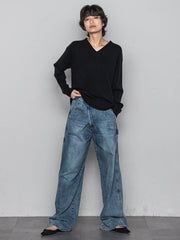 2WAYウエストペインターデニムパンツ≪洗濯機で洗える≫