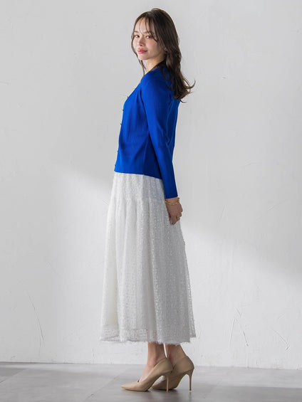 LUCINDAリブニットVカーディガン