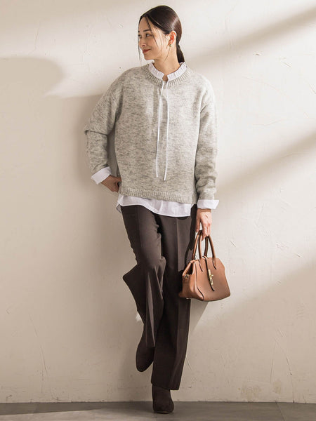 スパンコールクルーネックニット≪洗える≫