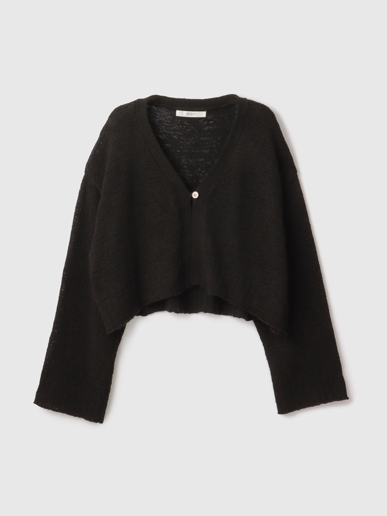 テープヤーンショート丈カーディガン